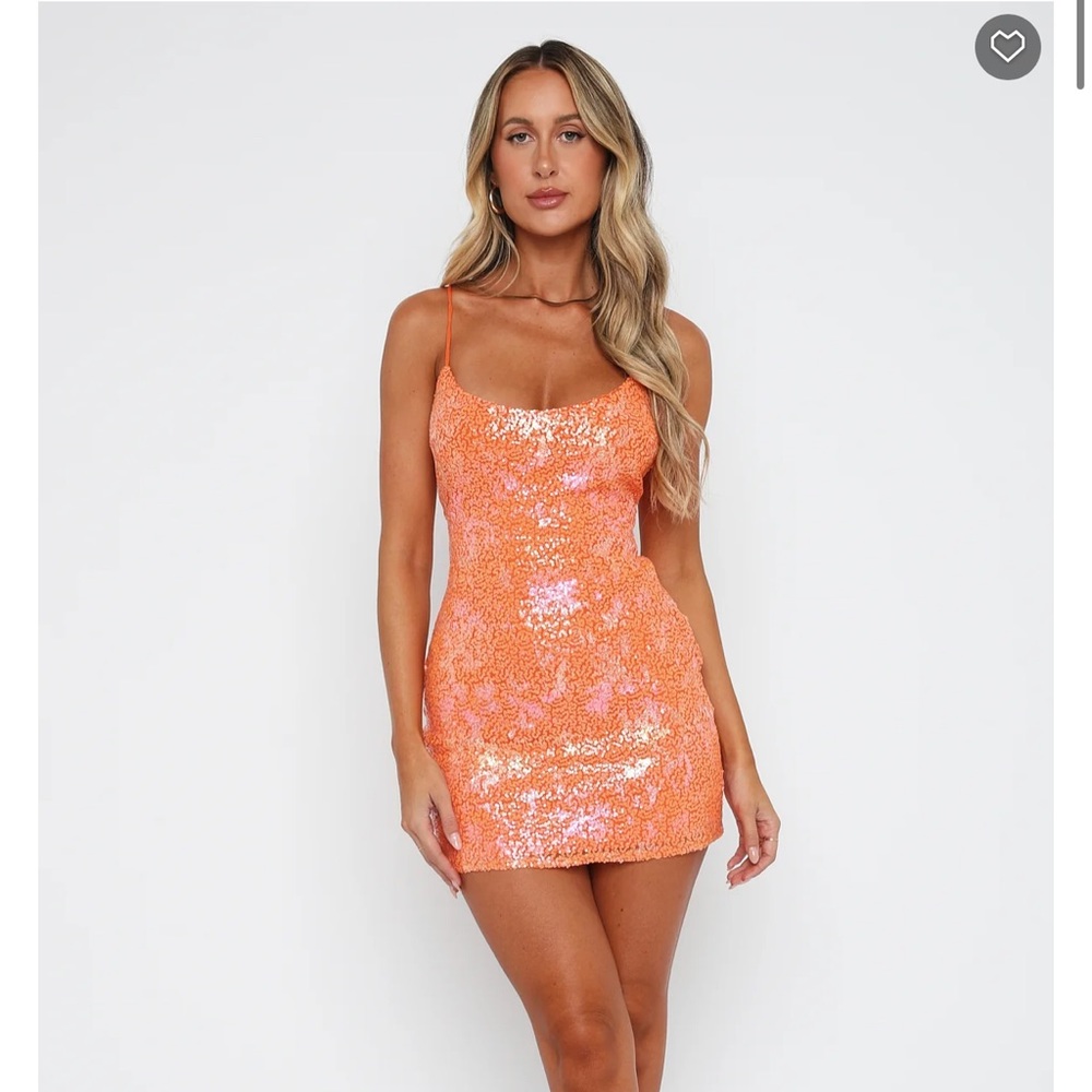 WhiteFox Need A Reason Sequin Mini Dress Orange